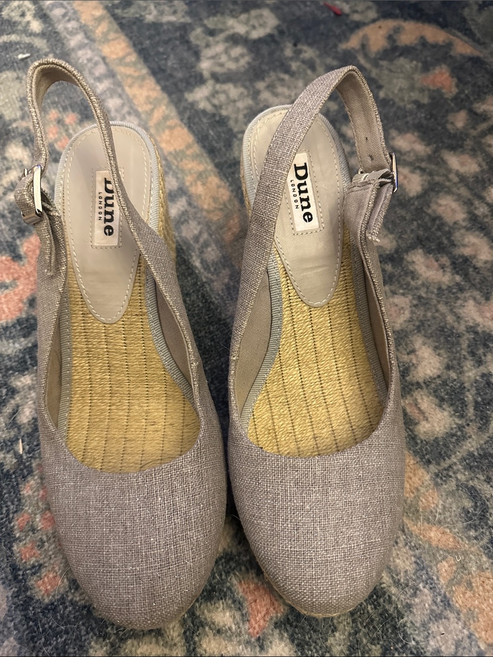 Dune London Women's Light Taupe Imperial slingback wedge